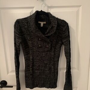 Love Change women's sz L Sweater‎ dark  Gray Long Sleeve Preppy Lagenlook